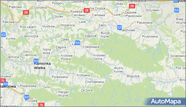 mapa Królowa Górna, Królowa Górna na mapie Targeo