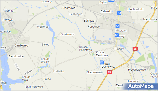mapa Krusza Podlotowa, Krusza Podlotowa na mapie Targeo