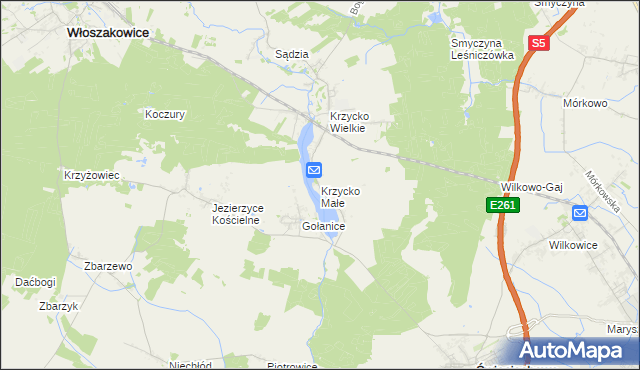 mapa Krzycko Małe, Krzycko Małe na mapie Targeo