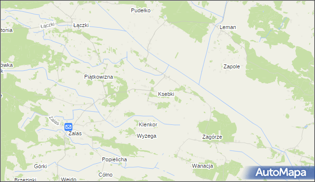 mapa Ksebki, Ksebki na mapie Targeo