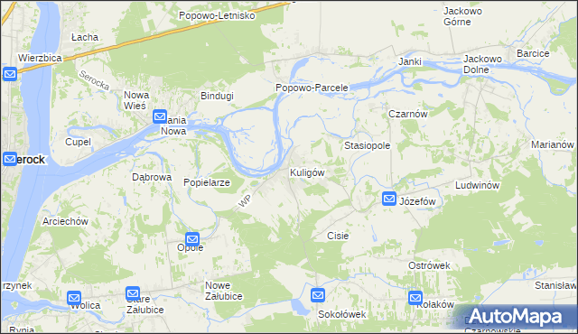 mapa Kuligów, Kuligów na mapie Targeo