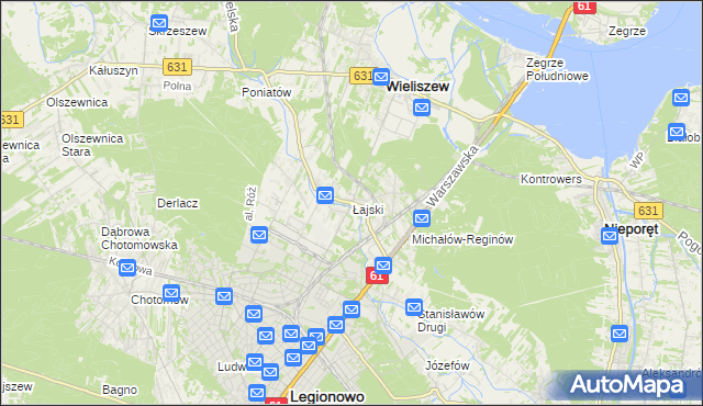 mapa Łajski, Łajski na mapie Targeo