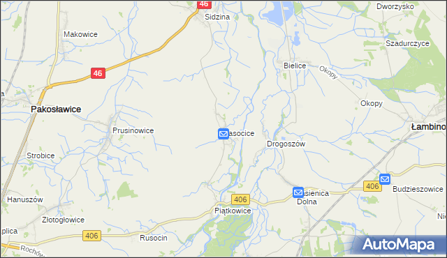 mapa Lasocice gmina Łambinowice, Lasocice gmina Łambinowice na mapie Targeo