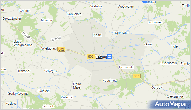 mapa Latowicz, Latowicz na mapie Targeo