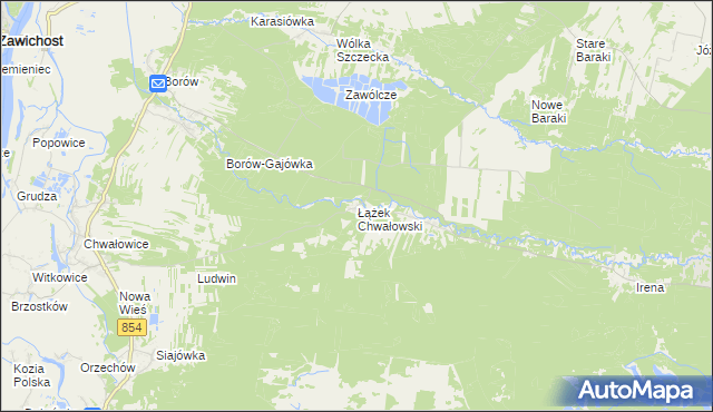 mapa Łążek Chwałowski, Łążek Chwałowski na mapie Targeo