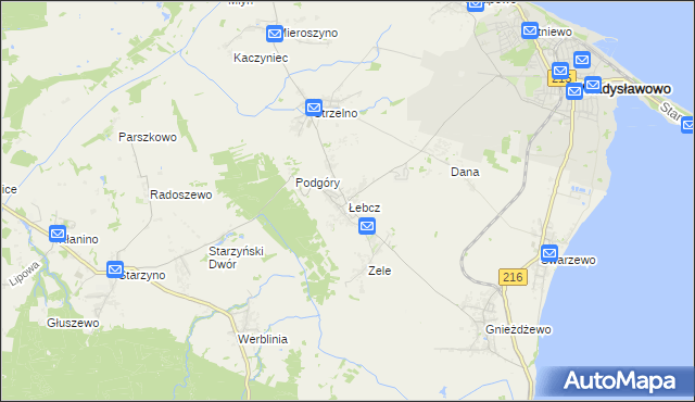 mapa Łebcz, Łebcz na mapie Targeo