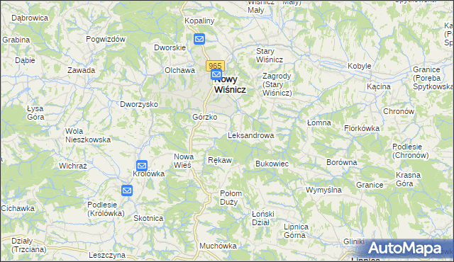 mapa Leksandrowa, Leksandrowa na mapie Targeo