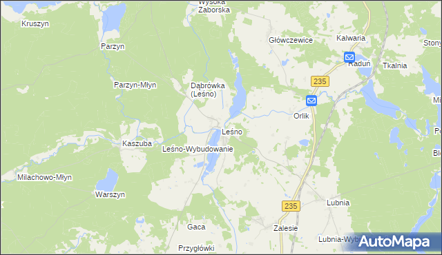 mapa Leśno gmina Brusy, Leśno gmina Brusy na mapie Targeo