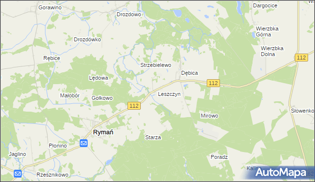 mapa Leszczyn, Leszczyn na mapie Targeo