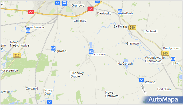 mapa Lichnowy gmina Chojnice, Lichnowy gmina Chojnice na mapie Targeo