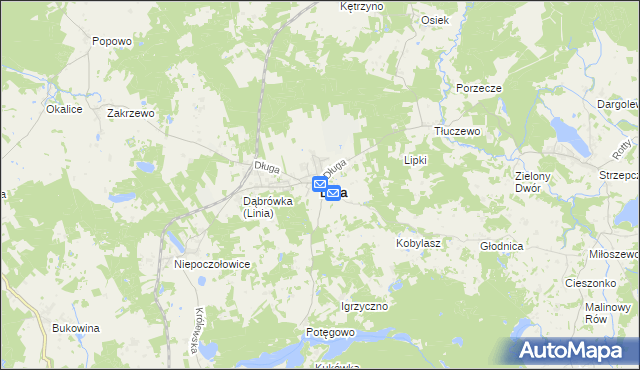 mapa Linia powiat wejherowski, Linia powiat wejherowski na mapie Targeo