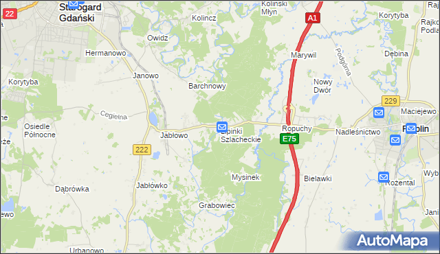 mapa Lipinki Szlacheckie, Lipinki Szlacheckie na mapie Targeo