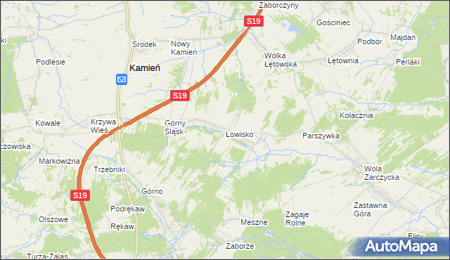 mapa Łowisko, Łowisko na mapie Targeo