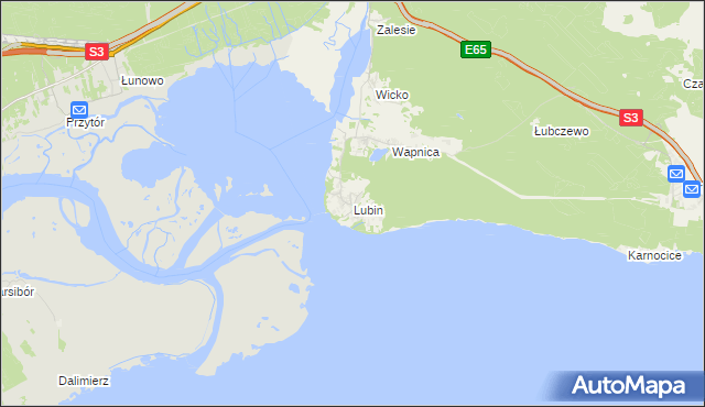 mapa Lubin gmina Międzyzdroje, Lubin gmina Międzyzdroje na mapie Targeo