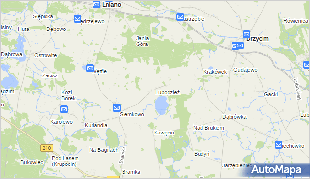 mapa Lubodzież, Lubodzież na mapie Targeo