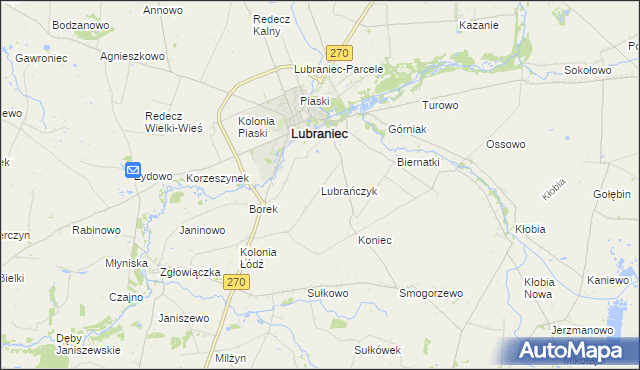 mapa Lubrańczyk, Lubrańczyk na mapie Targeo