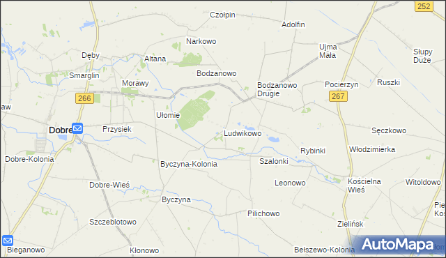 mapa Ludwikowo gmina Dobre, Ludwikowo gmina Dobre na mapie Targeo