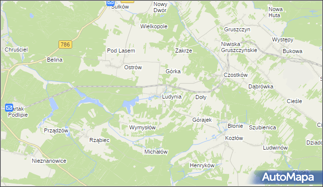 mapa Ludynia, Ludynia na mapie Targeo