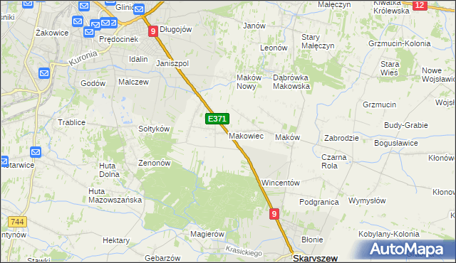 mapa Makowiec, Makowiec na mapie Targeo