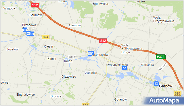 mapa Markuszów, Markuszów na mapie Targeo