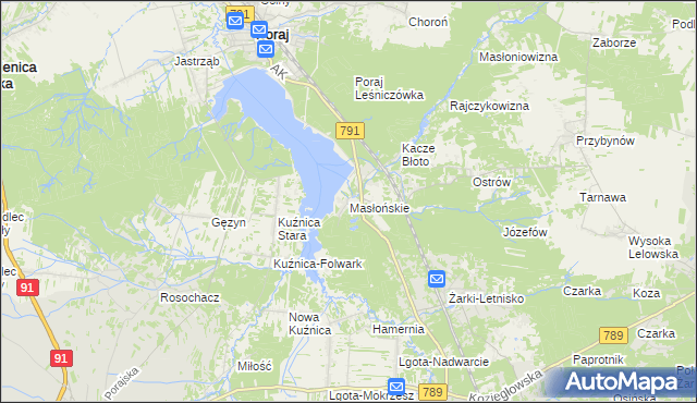 mapa Masłońskie, Masłońskie na mapie Targeo