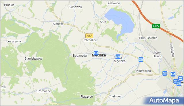 mapa Męcinka, Męcinka na mapie Targeo