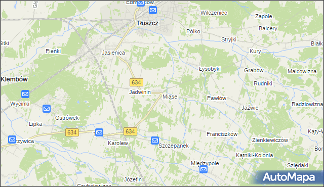 mapa Miąse, Miąse na mapie Targeo