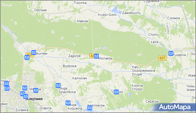 mapa Michałów gmina Halinów, Michałów gmina Halinów na mapie Targeo