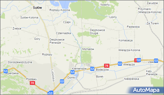 mapa Michalów gmina Sułów, Michalów gmina Sułów na mapie Targeo