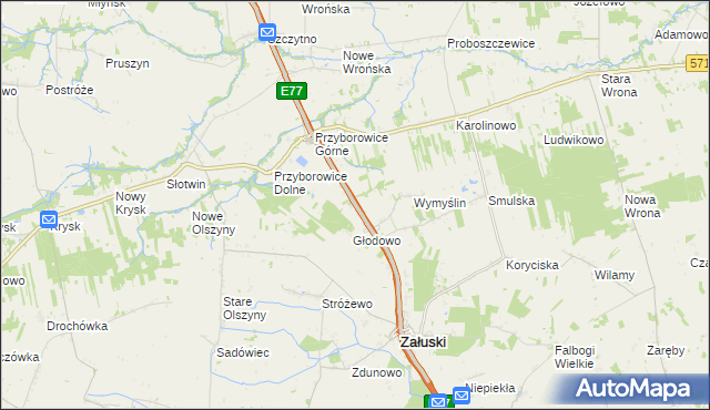 mapa Michałówek gmina Załuski, Michałówek gmina Załuski na mapie Targeo