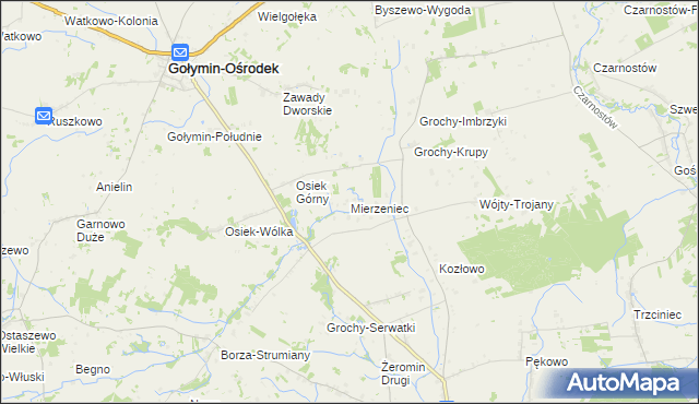 mapa Mierzeniec, Mierzeniec na mapie Targeo