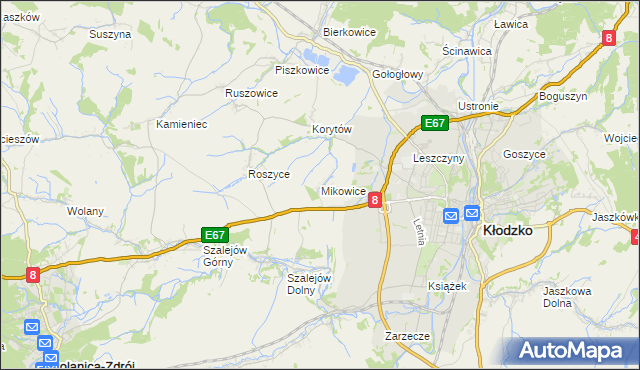 mapa Mikowice gmina Kłodzko, Mikowice gmina Kłodzko na mapie Targeo