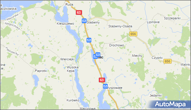 mapa Miłki, Miłki na mapie Targeo