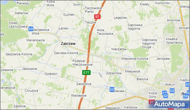 mapa Mleczków, Mleczków na mapie Targeo