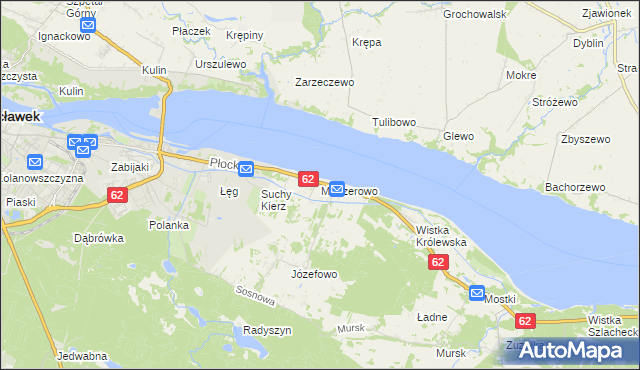 mapa Modzerowo gmina Włocławek, Modzerowo gmina Włocławek na mapie Targeo