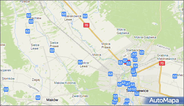 mapa Mokra gmina Skierniewice, Mokra gmina Skierniewice na mapie Targeo