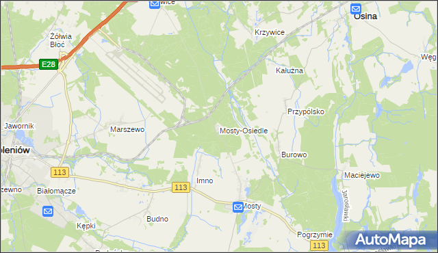 mapa Mosty-Osiedle, Mosty-Osiedle na mapie Targeo