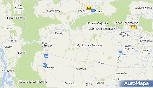 mapa Mystkówiec-Szczucin, Mystkówiec-Szczucin na mapie Targeo