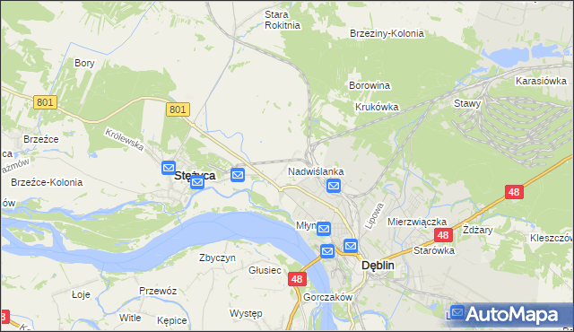 mapa Nadwiślanka, Nadwiślanka na mapie Targeo