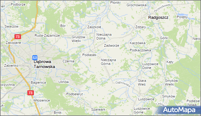 mapa Nieczajna Górna, Nieczajna Górna na mapie Targeo