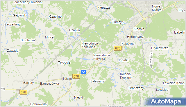 mapa Niewodnica Korycka, Niewodnica Korycka na mapie Targeo