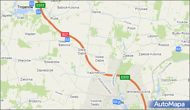 mapa Nowa Dąbia, Nowa Dąbia na mapie Targeo