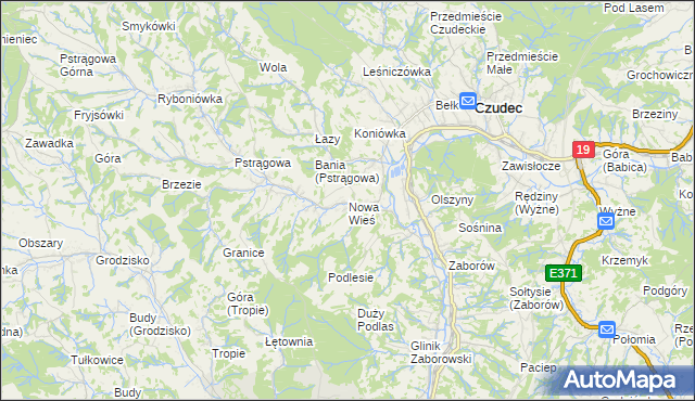 mapa Nowa Wieś gmina Czudec, Nowa Wieś gmina Czudec na mapie Targeo