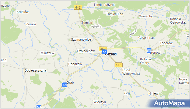 mapa Nowa Wieś gmina Gizałki, Nowa Wieś gmina Gizałki na mapie Targeo