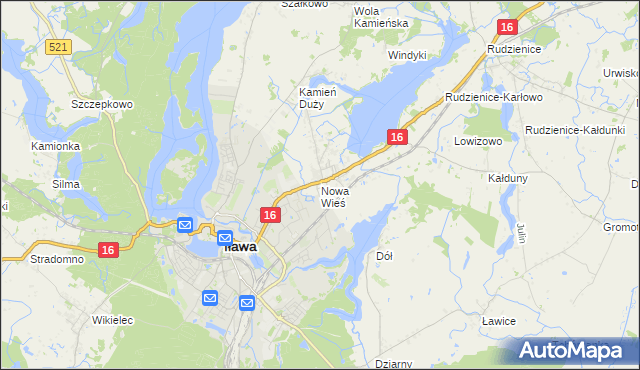 mapa Nowa Wieś gmina Iława, Nowa Wieś gmina Iława na mapie Targeo