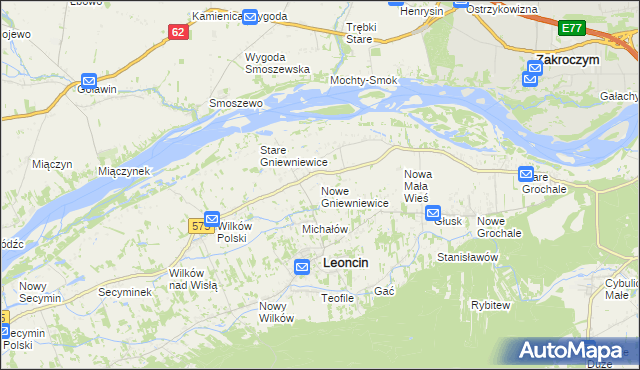 mapa Nowe Gniewniewice, Nowe Gniewniewice na mapie Targeo