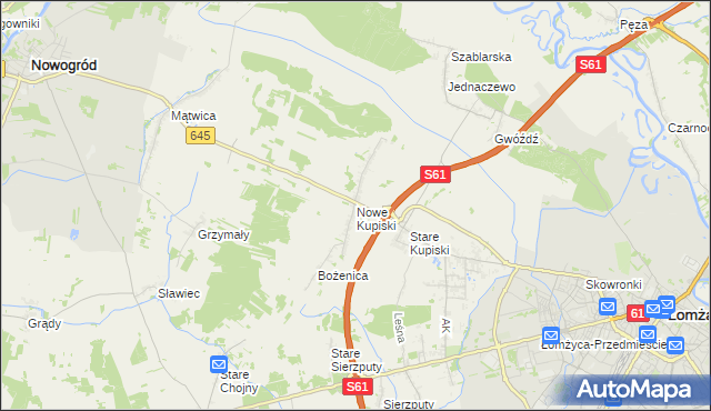 mapa Nowe Kupiski, Nowe Kupiski na mapie Targeo