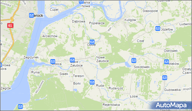 mapa Nowe Załubice, Nowe Załubice na mapie Targeo