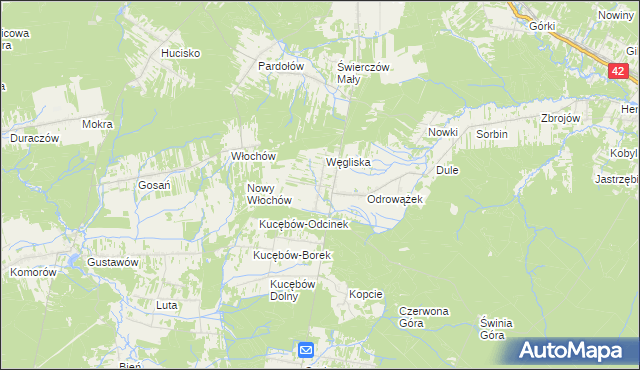 mapa Nowy Odrowążek, Nowy Odrowążek na mapie Targeo