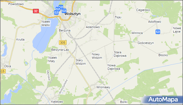 mapa Nowy Widzim, Nowy Widzim na mapie Targeo